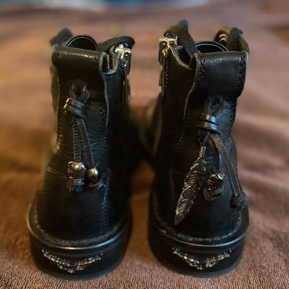 ZADIG & VOLTAIRE LAUREEN BLACK LEATHER BOOTS SZ 36 - Picture 3 of 14